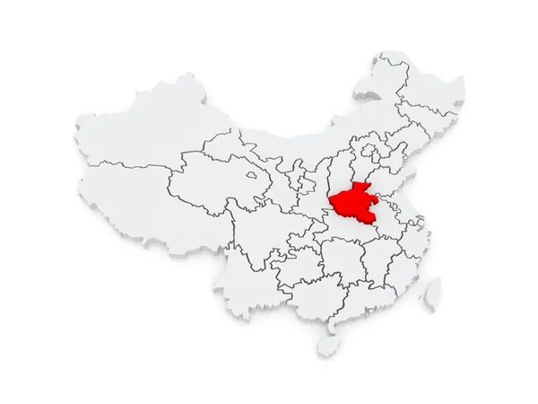 Karta över henan. Kina. — Stockfoto