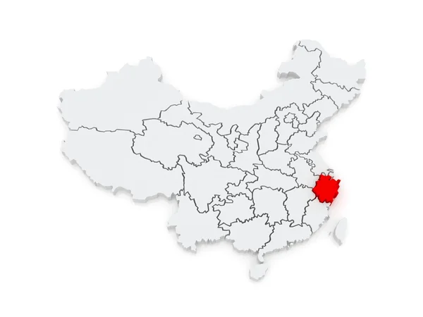 Mapa de Zhejiang. China. . — Foto de Stock