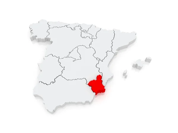 Mapa de Murcia. Espanha . — Fotografia de Stock