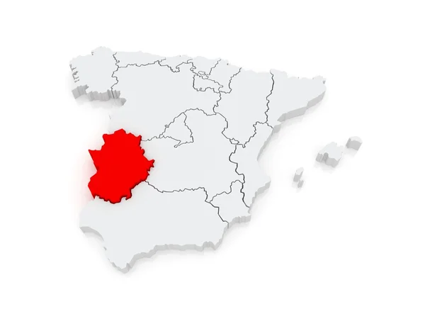 Map of Extremadura. Spain. — Stock Photo, Image