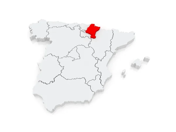Karte von Navarra. Spanien. — Stockfoto
