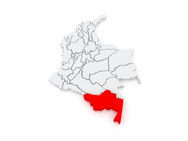 Kaart van amazonas. Colombia. — Stockfoto