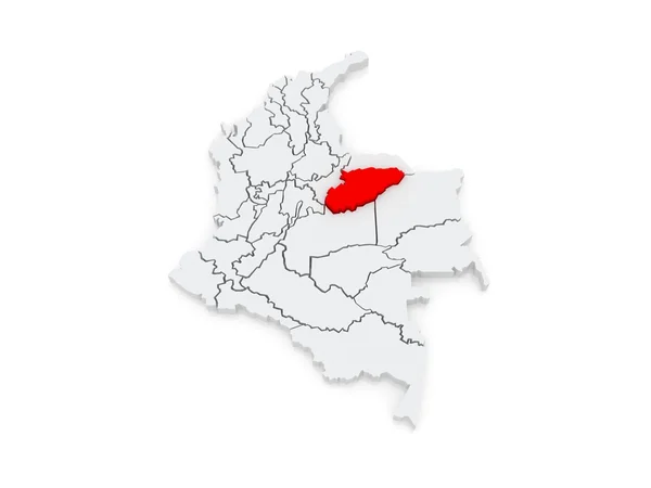 Casanare Haritası. Kolombiya. — Stok fotoğraf