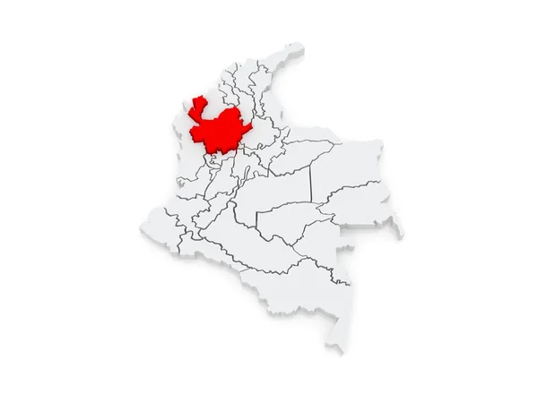 Karta över antioquia. Colombia. — Stockfoto
