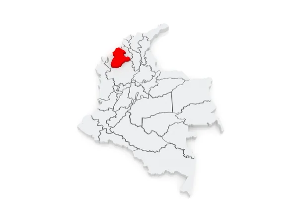 コルドバの地図。コロンビア. — ストック写真