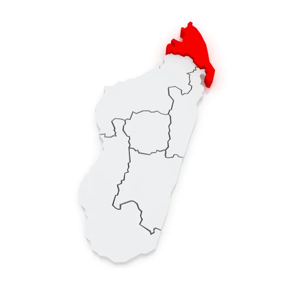 Karte von Antsiranana. Madagaskar. — Stockfoto