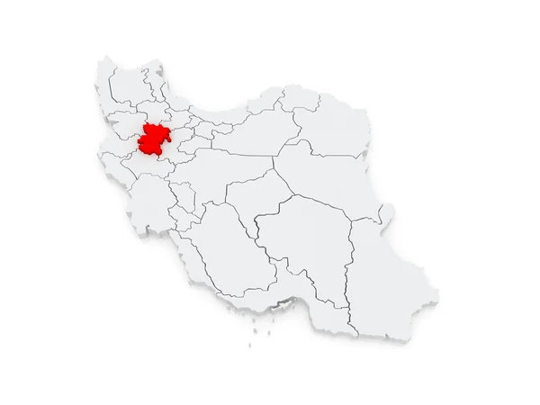 哈马丹的地图。伊朗. — 图库照片