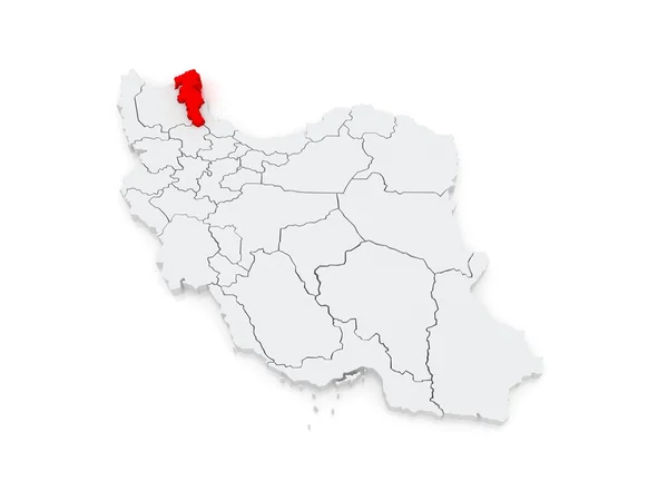 Mapa ardabil. Iran. — Zdjęcie stockowe