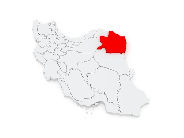 Razavi 呼罗珊地图。伊朗. — 图库照片