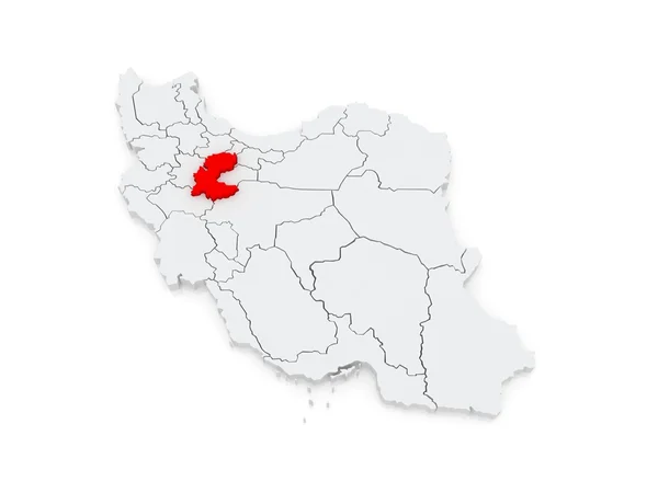 Mapa markazi ostan-e. Iran. — Zdjęcie stockowe