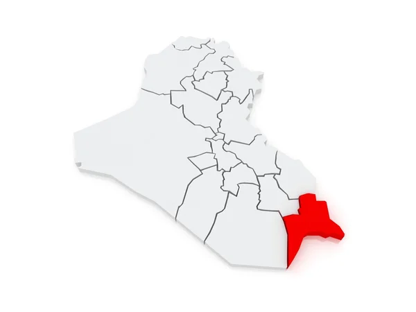 Karte von Basra. Irak. — Stockfoto