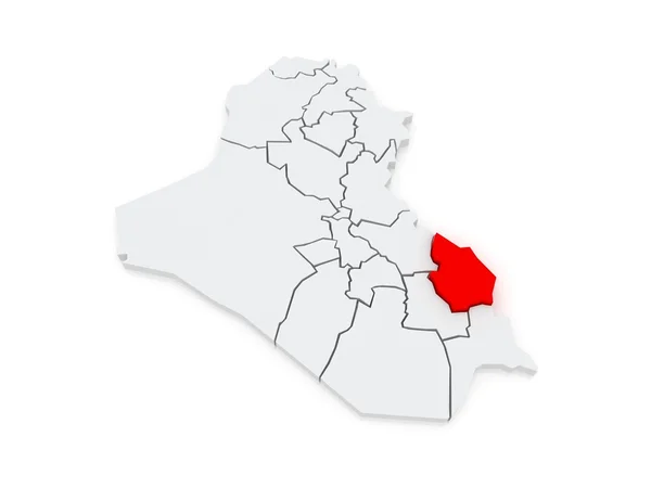 Map of Maysan. Iraq. — Stock Photo, Image