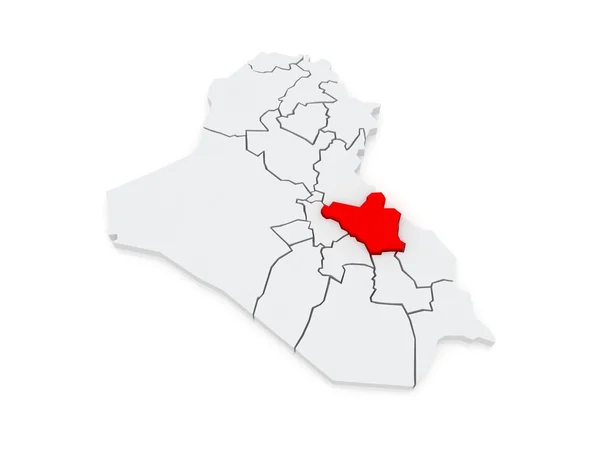 Map of Wasit. Iraq. — Stock Photo, Image