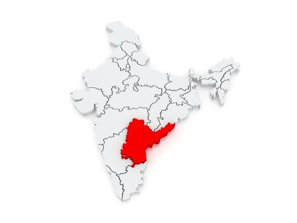 Mapa de Andhra Pradesh. Índia . — Fotografia de Stock