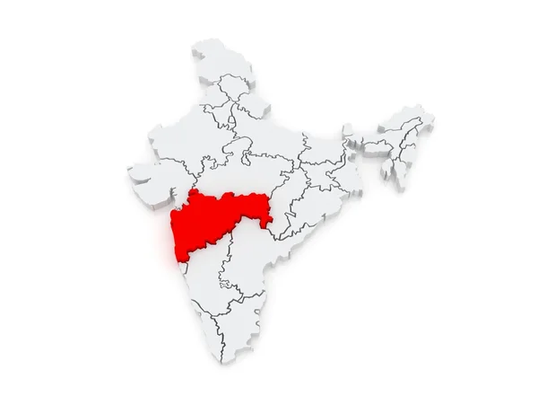 Mapa de Maharashtra. Índia . — Fotografia de Stock