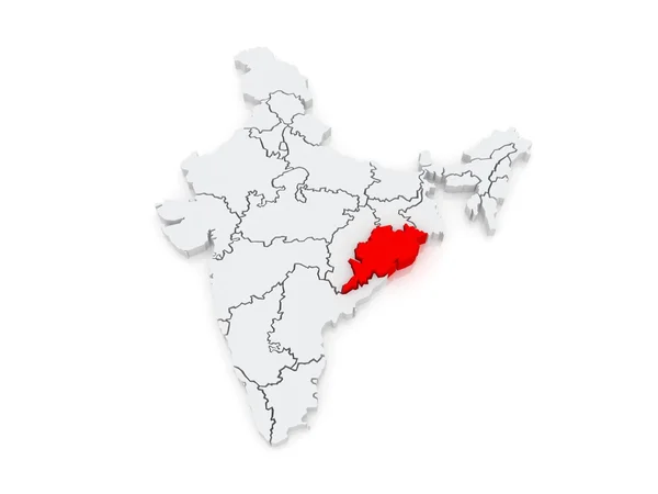 Map of Odisha. India. — Stock Photo, Image