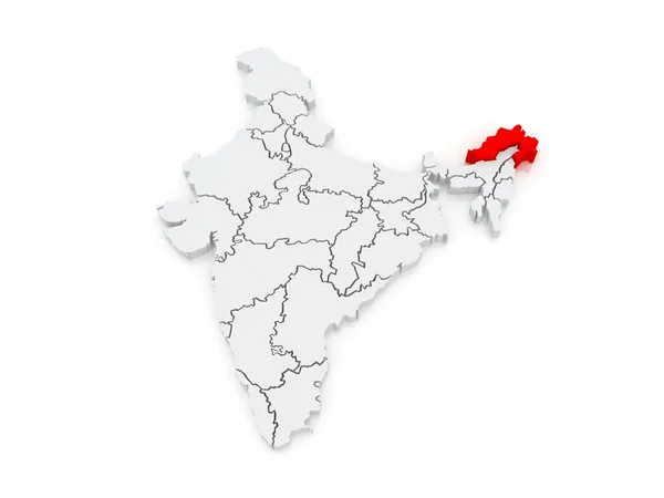 Mapa Arunáčalpradéš. Indie. — Stock fotografie