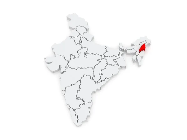 Mapa nagaland. Indie. — Stock fotografie
