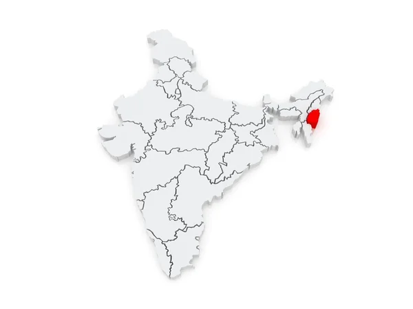 Mapa de Manipur. Índia . — Fotografia de Stock