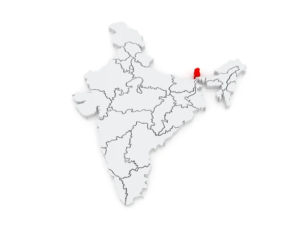 Mapa sikkim. Indie. — Stock fotografie