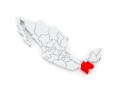 chiapas Haritası. Meksika.