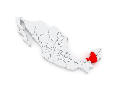 campeche Haritası. Meksika.