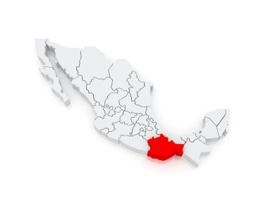 oaxaca Haritası. Meksika.