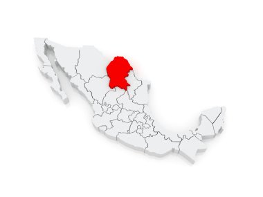coahuila Haritası. Meksika.