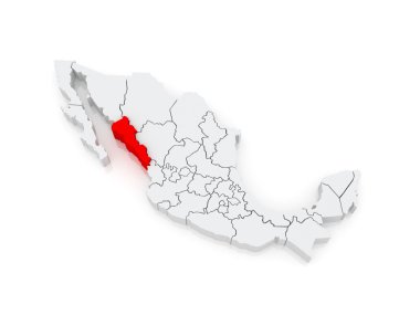sinaloa Haritası. Meksika.