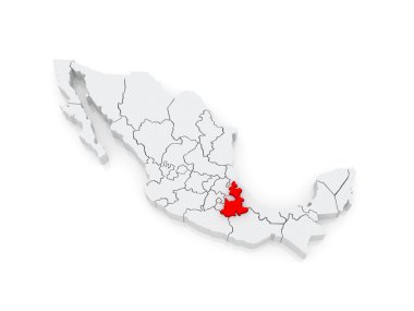 puebla Haritası. Meksika.