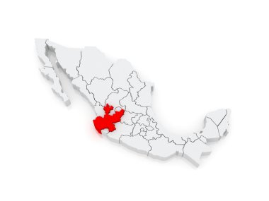 jalisco Haritası. Meksika.