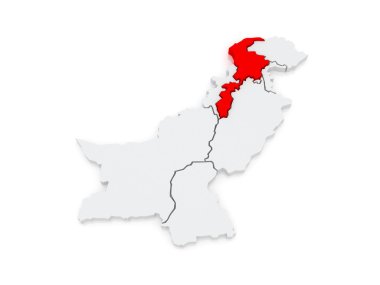 Hayber pakhtunkhwa Haritası. Pakistan.