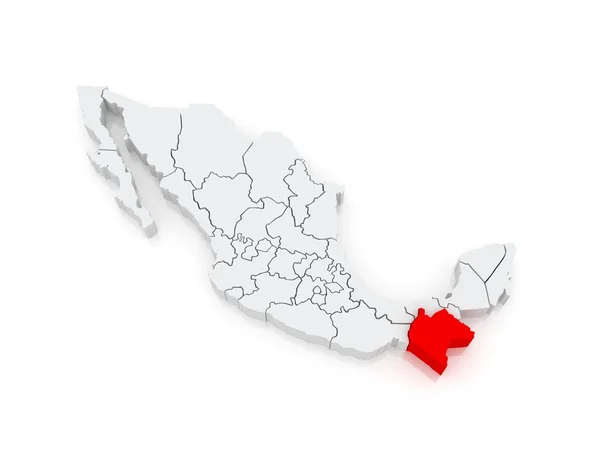 Karta över chiapas. Mexico. — Stockfoto