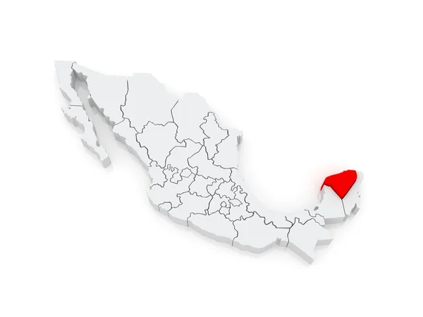 Map of Yucatan. Mexico. — Stock Photo, Image