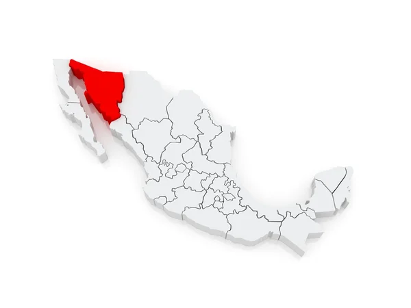 Kaart van sonora. Mexico. — Stockfoto