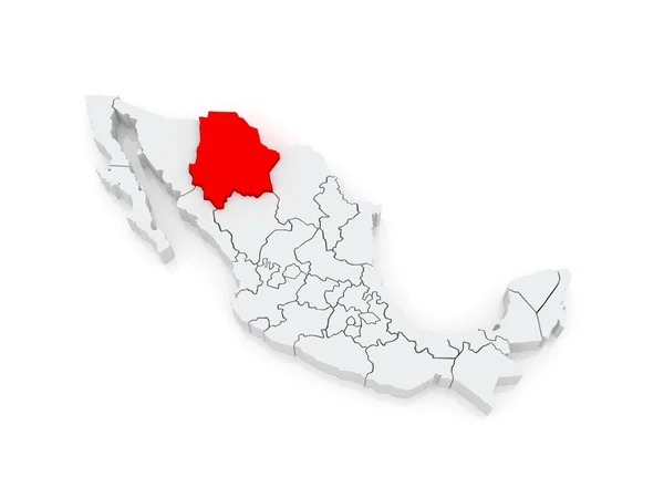 奇瓦瓦州地图。墨西哥. — 图库照片