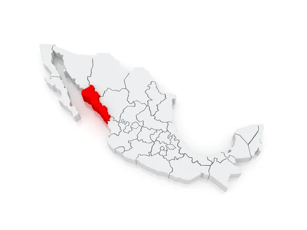 Mapa de Sinaloa. México. . — Foto de Stock