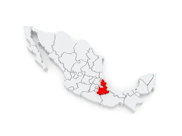 Puebla Haritası. Meksika. — Stok fotoğraf