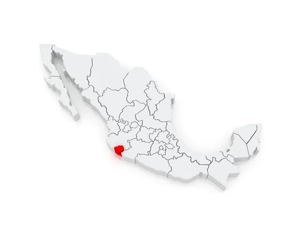 Mapa de Colima. México . — Fotografia de Stock