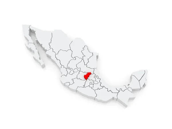 克雷塔罗地图。墨西哥. — 图库照片