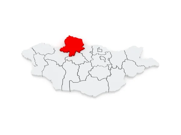 Map of Huvsgel. Mongolia. — Stock Photo, Image