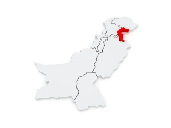 Карта Азад Кашмір. Пакистан. — стокове фото
