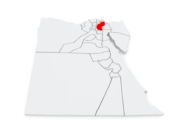 Karta över sharqia. Egypten. — Stockfoto