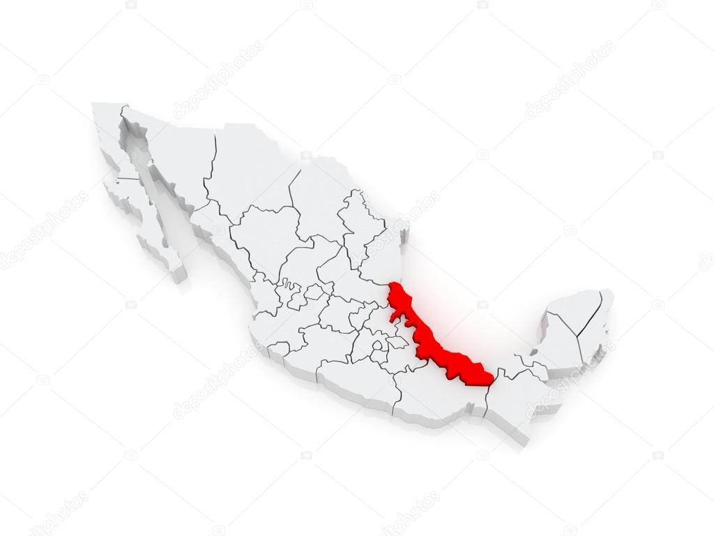 Map of Veracruz. Mexico.