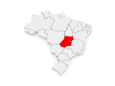 goias Haritası. Brezilya.
