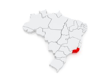 bir rio de janeiro Haritası. Brezilya.