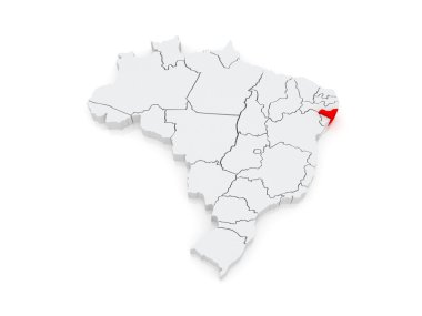 alagoas Haritası. Brezilya.