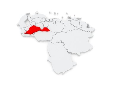 barinas Haritası. Venezuela.