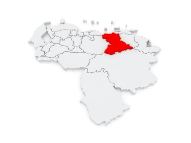 anzoategui Haritası. Venezuela.