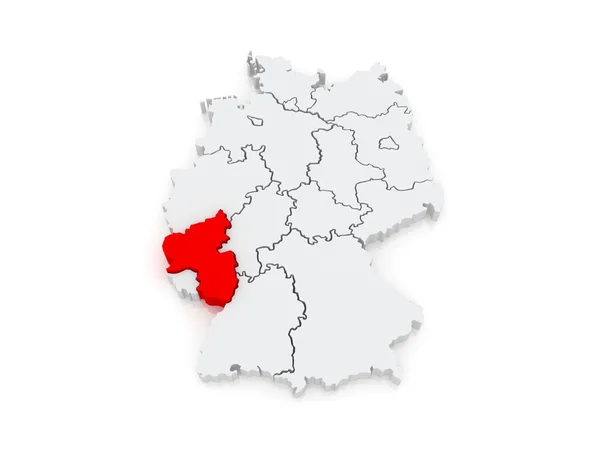 Mapa rheinland-pfalz. Niemcy. — Zdjęcie stockowe